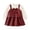 Red, variant on CPNG Girls 2 Piece Outfits Crewneck Puff Long Sleeve Top and Leather A-Line Suspender Dress Set Kids Daily Casual Outfit
