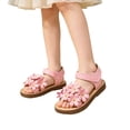 thumbnail image 2 of Girls Summer Flat Sandals - Toddler Little Kid Dress Sandals Shoes with Non Sole for Beach Party Daily Wear, 2 of 5
