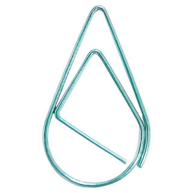 VONKY 30 Pieces Paper Clip Cute Water Drop Shape Simple Style Solid Color Office School Note Book Photo Clamp Bookmark Sky Blue