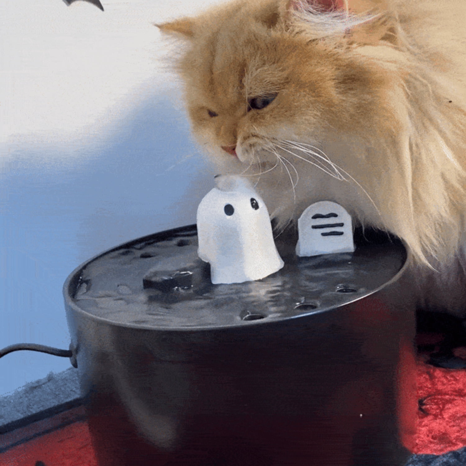 50oz/1.5L Ghost Cat Drinking Fountain-Elevate Your Cat's Hydration