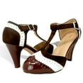 thumbnail image 4 of Chase & Chloe Women's Vintage-Inspired T-Strap Heels with Two-Tone Wingtip Detailing, 4 of 4