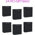 thumbnail image 2 of 24pcs Black Gift Bags with Tissue Paper for Wedding, Birthday, Party Supplies-7.9"x4.3"x9.6" Medium Size Cardboard Gift Bags（24pcs Bags + Tissue Paper ）, 2 of 4
