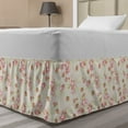 thumbnail image 1 of Floral Bed Skirt, Arrangements of Romantic Blooms and Leaves, Elastic Bedskirt Dust Ruffle Wrap Around for Bedding Decor, 4 Sizes, Pale Eggshell Dried Rose, by Ambesonne, 1 of 2