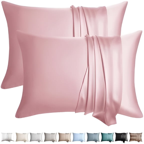 ARLAJO Silk Pillow Cases 2 Pack King Size Mulberry Silk Pillowcase for Hair and Skin Set of 2 Highest Grade 6A Silk Soft Breathable Cooling with Hidden Zipper,Pink
