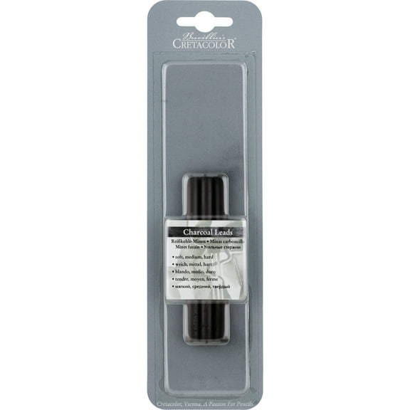 Cretacolor Compress Charcoal Sft Med Hrd 3Pk