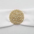 thumbnail image 4 of BalsaCircle 3" Metal Gold Rhinestones Flower Brooch Chair Sash Pin Party Events Reception Decorations Supplies, 4 of 8