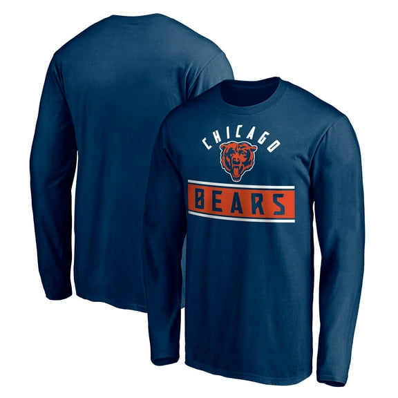 Men's Navy Chicago Bears Team Arch Knockout Long Sleeve T-Shirt
