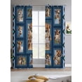 thumbnail image 2 of Cute Giraffe Sheer Curtains 84 Inch Length 2 Panels Set for Living Room/Bedroom, Wildlife Animals Blue Ethnic Geometric Kitchen Curtains Grommet Semi-Sheer Curtains Drapes Window Treatments 42"x84"x2, 2 of 7