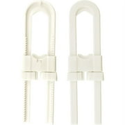 EliteBaby Sliding Safety Lock with Latch For Cabinet, Door, 4 Pack, White
