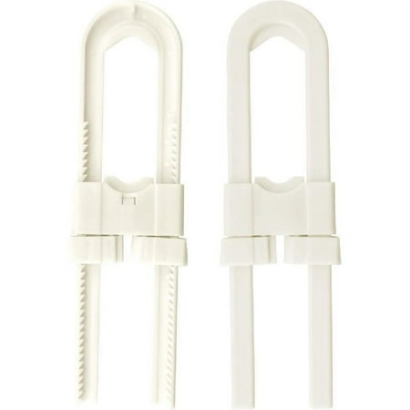 EliteBaby Sliding Safety Lock with Latch For Cabinet, Door, 4 Pack, White