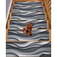 thumbnail image 2 of Stair Treads for Wooden Steps, Black Gray Ombre Peel and Stick Stair Treads with Adhesive, Modern Abstract Moire Art Geometric Non Slip Indoor Stairs Runner Rugs Mats for Elders Dogs 8"x30"7PCS, 2 of 7