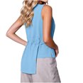 thumbnail image 7 of Ashirexll Summer Tops for Women Women Round Neck Sleeveless Waist Asymmetrical Hem Solid Color Casual Blouse Top, 7 of 7