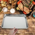 thumbnail image 6 of MRLESS 2pcs Stainless Steel Baking Tray Cookie Pan Rectangular Toaster Oven Pan Hot Pot Serving Tray Bakeware for Cooking Roasting, 6 of 6