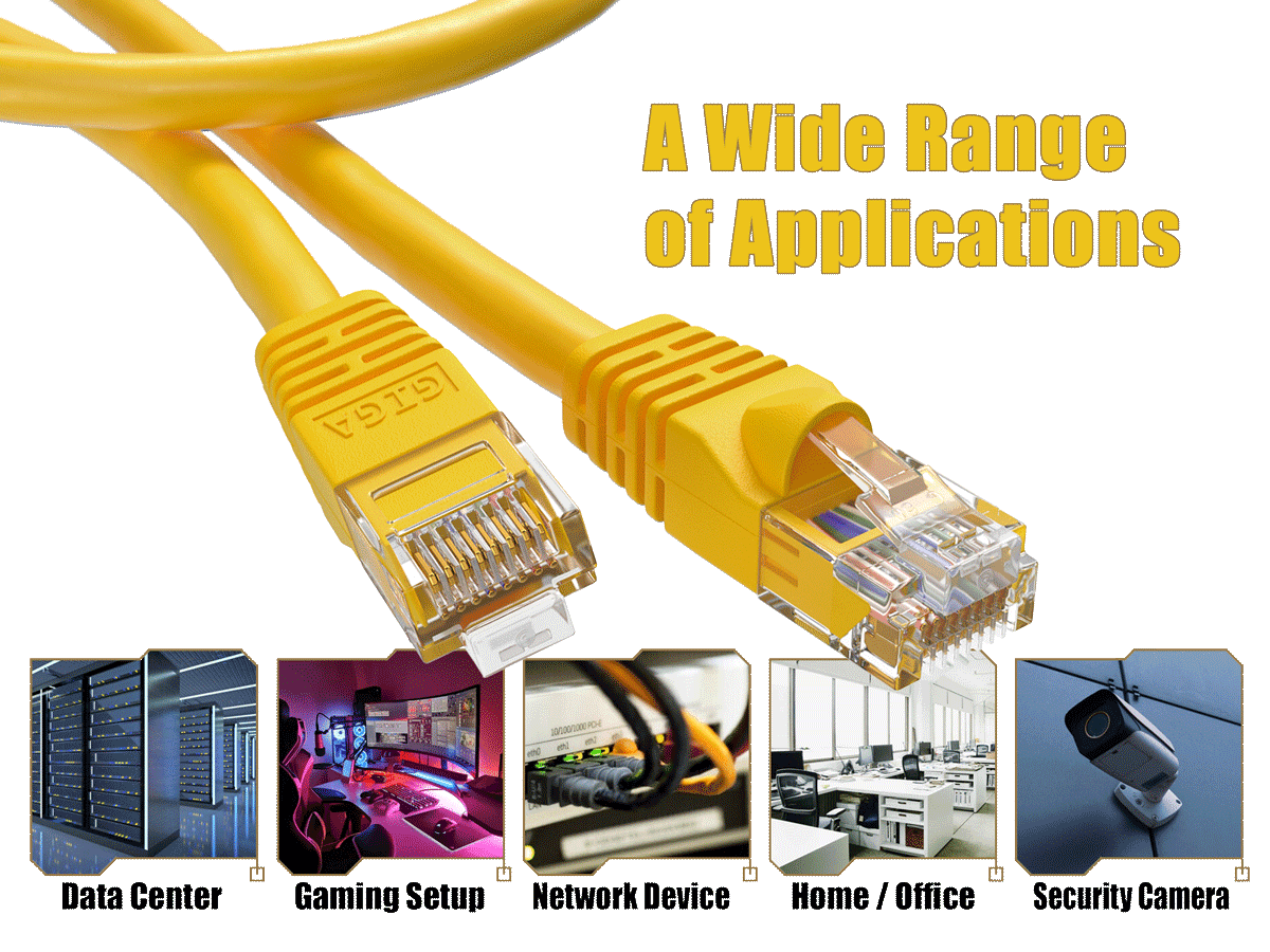 Cable Leader 50ft Cat6 UTP Ethernet Network Patch Cable Snagless 24AWG Bare Copper, Yellow