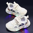 thumbnail image 5 of HZLPFO Toddler Tennis Shoes Toddler Sneakers Kids Light Up Shoes Girls Boys Outdoor Casual Adjustable Strap Pattern Sneaker(Beige,Size 12), 5 of 7