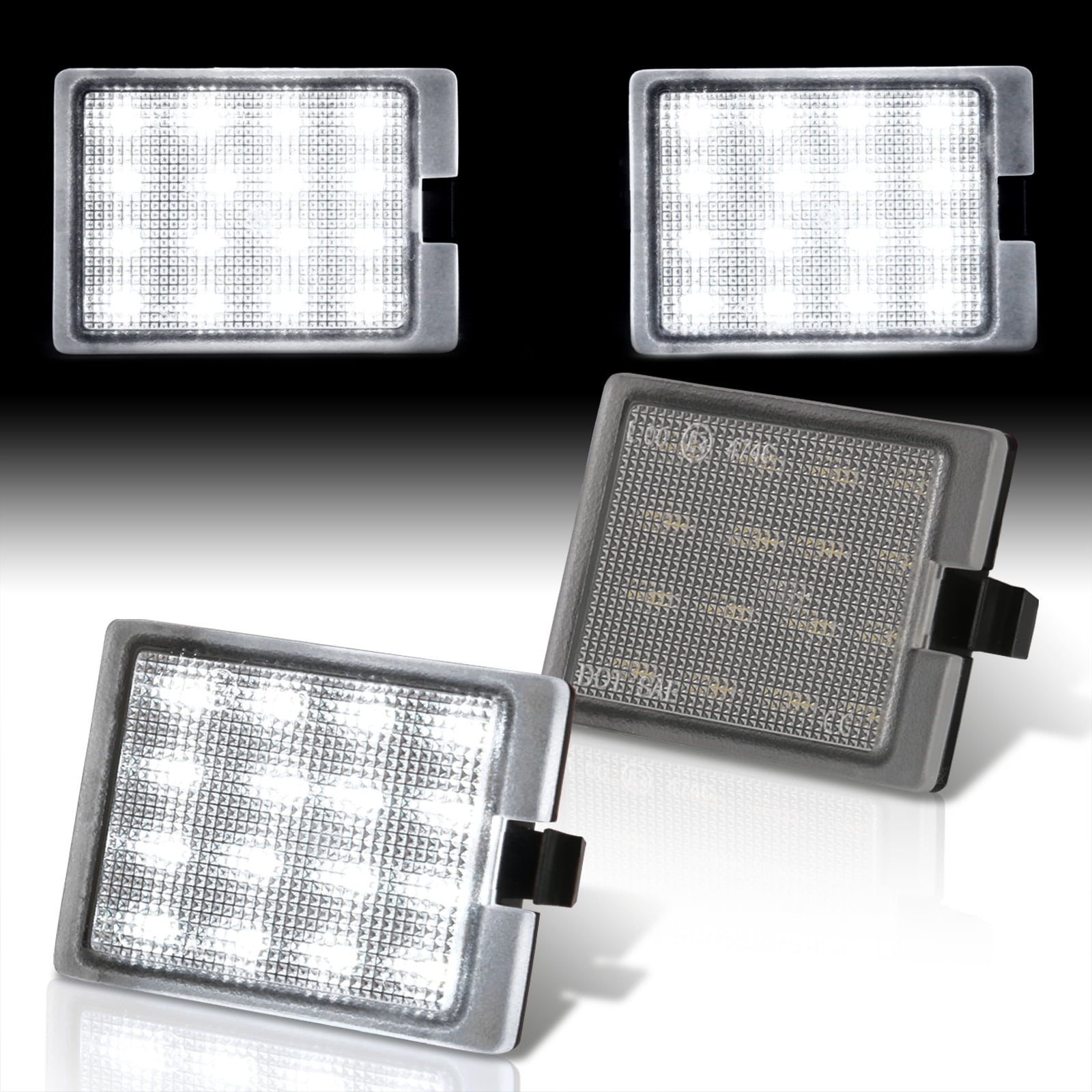 AJP Distributors 2PCS Clear Lens Bright White SMD LED License Plate Lights Rear Bumper Tag Lamps Assembly Compatible/Replacement For Dodge Durango WK2 SRT 2014 2015 2016 2017 2018 2019 2020 2021 2022