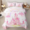 thumbnail image 2 of Erosebridal Dreamy Castle Twin Quilt Set for Girls, Kawaii Rainbow Twin Coverlet Set, 2-Piece 1 Quilt and 1 Pillowcase, 2 of 7