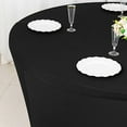 thumbnail image 5 of BalsaCircle 6 feet Black Stretch Spandex Fitted Round Tablecloth with Foot Pockets Reception Catering Dining Table Linens, 5 of 8