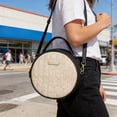 thumbnail image 5 of Woven Crossbody Bag Round Lightweight Casual Shoulder Handbag, Lightweight Spacious Design Versatile Carry Style, for Shopping Travel Daily Beach Women Use, 5 of 8