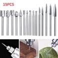 thumbnail image 1 of 15 Pcs Wood Carving Drill Bit Set 1/8 Shank HSS Engraving Rotary Tool Accessories, 1 of 10
