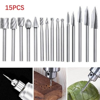 TSV 10pcs Wood Carving Tools, Silver Wood Carving and Engraving Drill Bit Set for Wood, Furniture Carving, Antique Floor Carving, and Other Sculpture