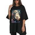 thumbnail image 4 of Plus Size Shirt for Women Oversized Black Tops for Women Short Sleeves Shirt for Women Rhino Head T Shirt Crewneck Shirt for Women M, 4 of 5