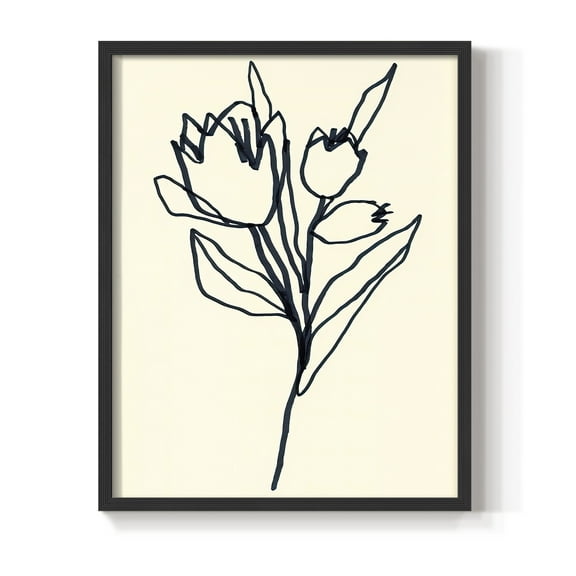 Floral Marker II in Paper Solid Wood 8 x 10 Framed Print
