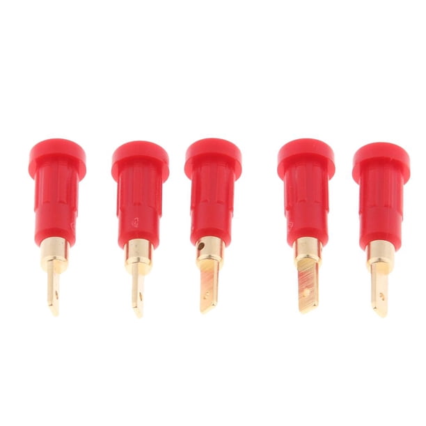 Zócalo del panel de seguridad de 2 mm 5pcs 2mm Banana Socket Panel Montaje Binding Post Terminal Conector Negro/ Rojo Magideal Zócalo del panel de seguridad de 2 mm