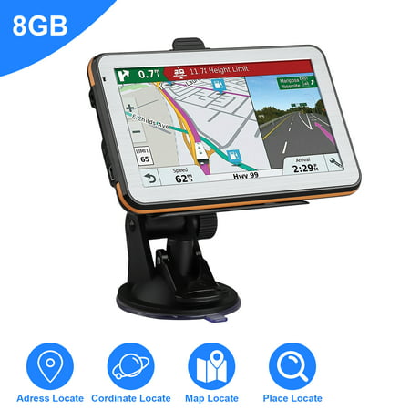 GPS Navigation EEEkit 5 inch/8GB Vehicle GPS Navigation with System Lifetime Maps/Traffic, FM Transmitter Function, 2D/3D Dual Navigation System, Real Voice Navigation, Multiple Route (Best Gps With Fm Transmitter)