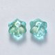 thumbnail image 2 of Transparent Spray Painted Glass Beads with Glitter Powder Flower Aquamarine 10.5x9.5x8mm Hole: 1mm, 2 of 2