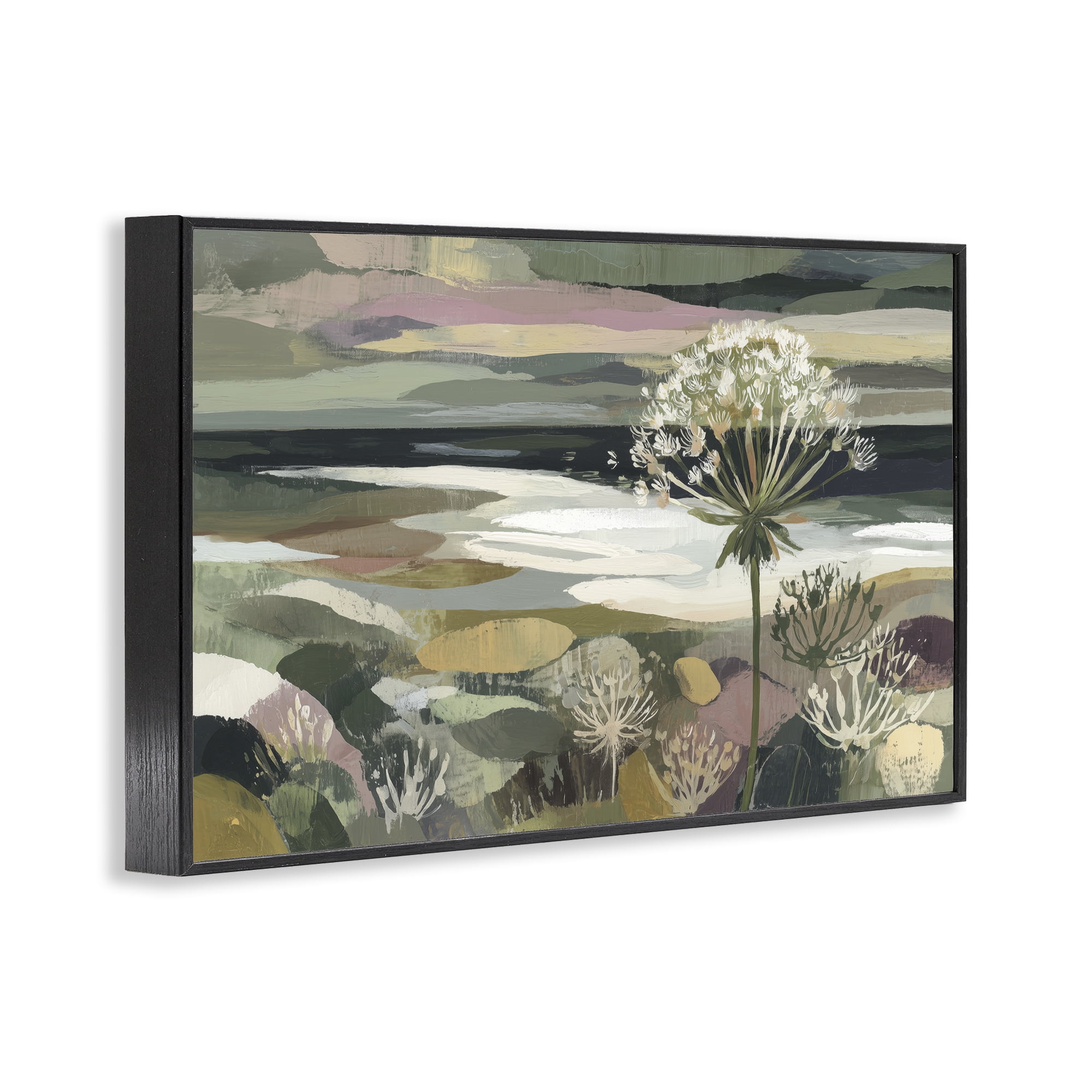 Stupell Industries Dandelion in Misty Meadow Black Framed Giclee Art, design by Chromatic Storm Studio