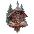 thumbnail image 1 of Cuckoo Clock Black forest house, turning mill-wheel, 1 of 1
