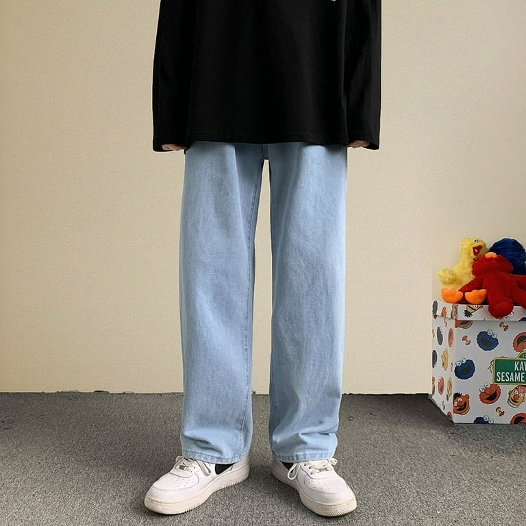 Korean Fashion Men Wide Leg Jeans 2023 Autumn Streetwear Korean Fashion Men Wide Leg Jeans 2023 Autumn Streetwear