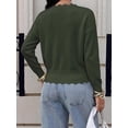 thumbnail image 4 of BTFBM Fall Long Sleeve Sweaters for Women | V Neck,Drop Shoulders,Scallop Edges,Lightweight Knit Sweaters Top,Daily Wear,Holiday,Christmas,Winter Clothing, 4 of 9