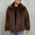thumbnail image 6 of Dovford Mens Luxury Faux Fur Jacket Fluffy Furry Coats Lapel Collar Long Sleeve Outerwear Winter Warm Cardigans, 6 of 9