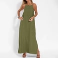 thumbnail image 5 of Yteetum Summer Dresses for Women Sleeveless Solid Color Halter Pocket Dresses Skirts, 5 of 10