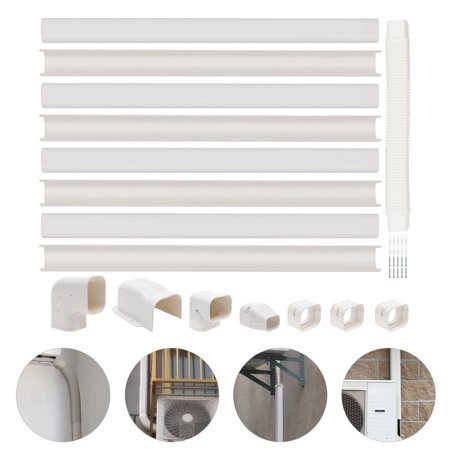 PVC Line AC Set Cover Kit Decorative Professional Grade Mini White 3  W 15Ft