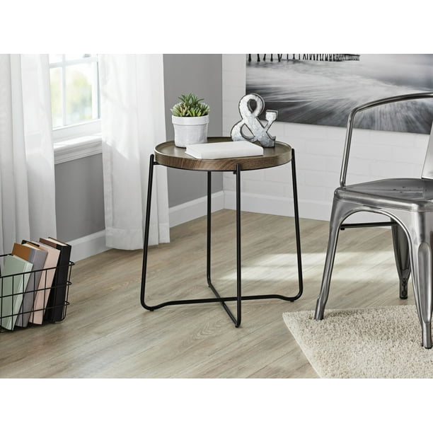Mainstays Foldable Side Table, Brown