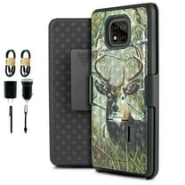 Value Pack ! For Motorola Moto G Power 2021 Slim Shell Phone Case 360° Cover Clip Kickstand Holster Hybrid Shock Bumper with Tempered Glass