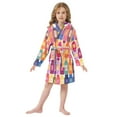thumbnail image 6 of FORMRS Niños Bathrobe Unisex Hooded Robe Soft Plush Pajamas Sleepwear, Size 2-3T, Colorful Jars, 6 of 7