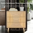 thumbnail image 4 of COZAYH 3-Drawer Farmhouse Dresser with Handmade Wood Grain, Nightstand Wooden Finish for Boho, Mid-Century, Natural Wood, Rustic Style, 4 of 8
