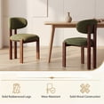 thumbnail image 4 of AFO Upholstered Dining Chairs Set of 4, Solid Wood Dining Room Chairs with Ergonomic Padded Backrest, Modern Chenille Side Chair for Kitchen, Dining Room & Café, Green, 4 of 11