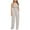 Gray, variant on Mrat Women's Pants Jumpsuit Bandeau Strapless Elastic Waist Drawstring Rompers Wide Leg Jumpsuit Rompers with Pockets Loose Sleeveless Trousers Light Blue 2XL