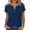 Blue, variant on Ziynglg T-Shirts for Women Notch Neck Short Sleeve Tops Summer Casual Loose Tops Solid Color Work Office Tops