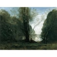 thumbnail image 3 of Jean-Baptiste-Camille Corot 24x19 Black Modern Framed Museum Art Print Titled - Solitude. Recollection of Vigen, Limousin (1866), 3 of 5