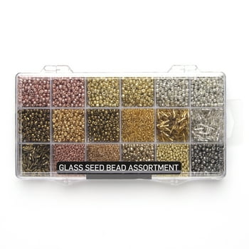 CousinDIY Cousin DIY Metal Seed Bead Mix Bulk Pack, White, Silver, Bronze, Gold. 10000+ Pieces
