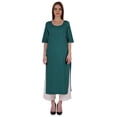 thumbnail image 1 of Bimba Kurti Longue Droite pour Femmes, Tunique à Manches Longues Imprimée, Haut Décontracté d'Été, Kurta Formelle, 1 of 7
