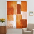 thumbnail image 3 of Burnt Orange Geometric Sheer Curtains 63 Inches Long, Watercolor Ombre Modern Abstract Art Light Filering Curtains, Breathable Simi Curtain Privacy Drapes for Living Room Bedroom Window Treatment, 3 of 9