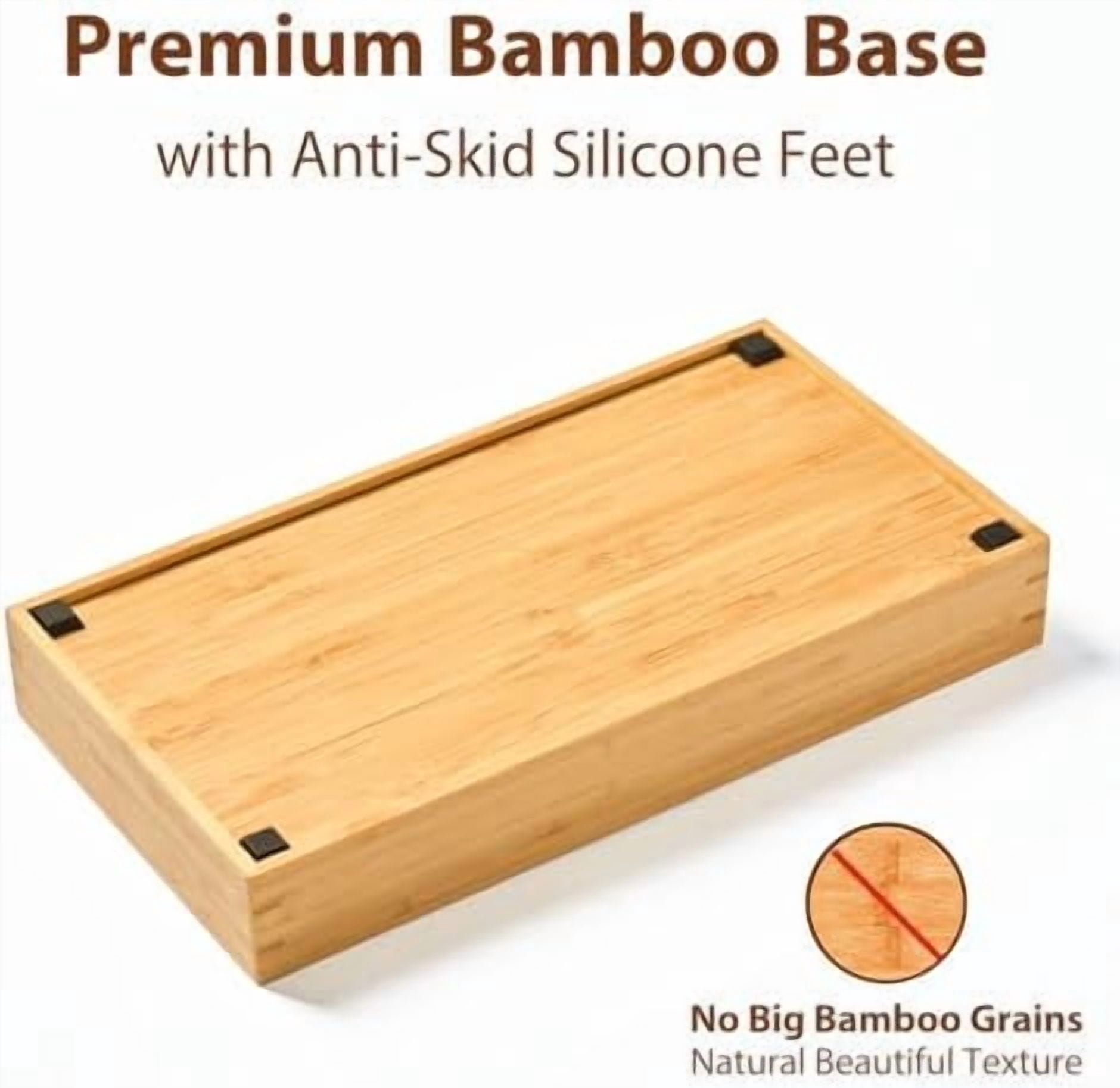 Bamboo Kitchen Drawer Organizer, 8 Inch Silverware Utensils Tray Holder for Small Drawer, Wood Caddy for Flatware Cutlery Knives
