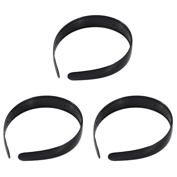 3X Dientes Ornamento Banda de Cabeza del Pelo de Plastico Negro Senora
